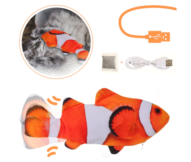Juguete Gato Recargable Pez Electronico Interactivo Usb