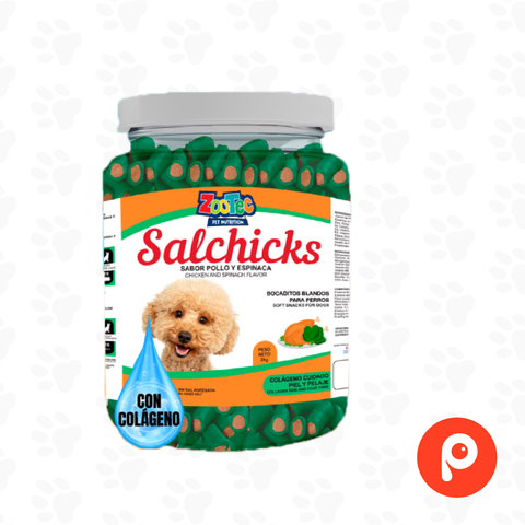 Snack Salchicks Zootec Pollo y Espinaca 2kg
