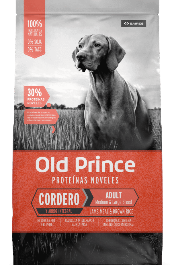 Old Prince Proteínas Noveles Adultos Medianos y Grandes Cordero y Arroz Integral 15kg