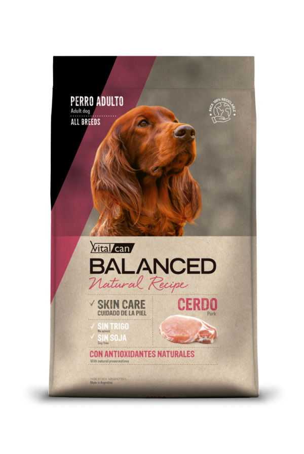 Balanced Natural Recipe perro adulto cerdo 15kg