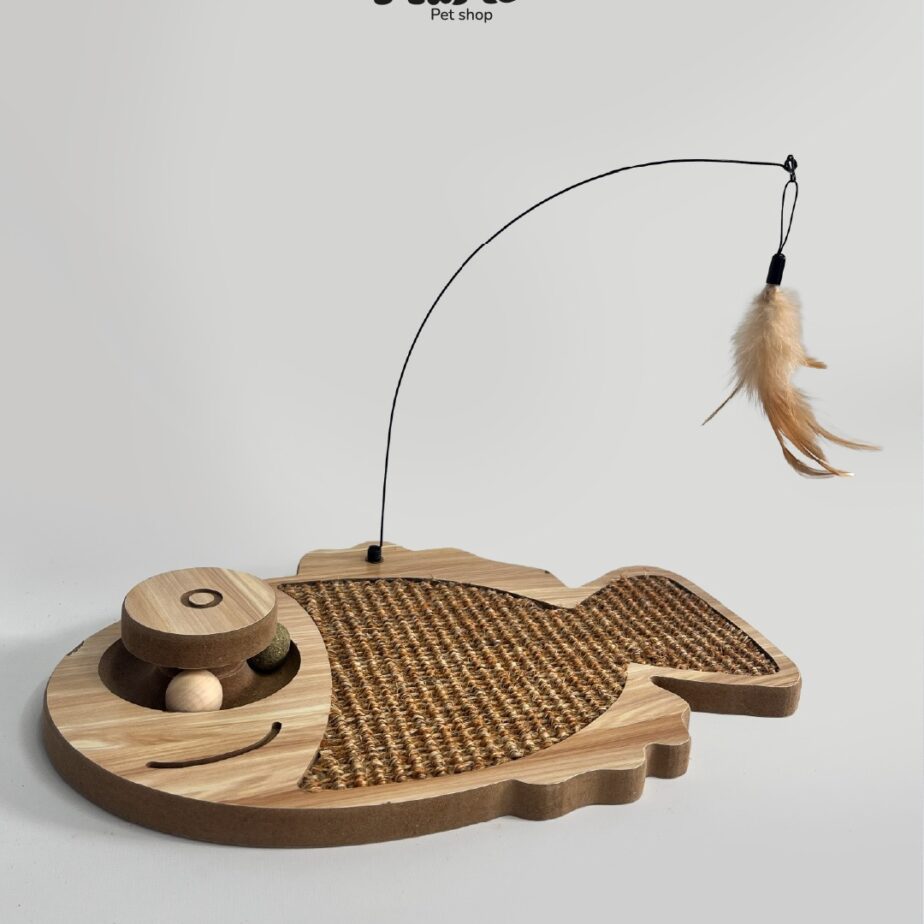Rascador interactivo Pez de madera