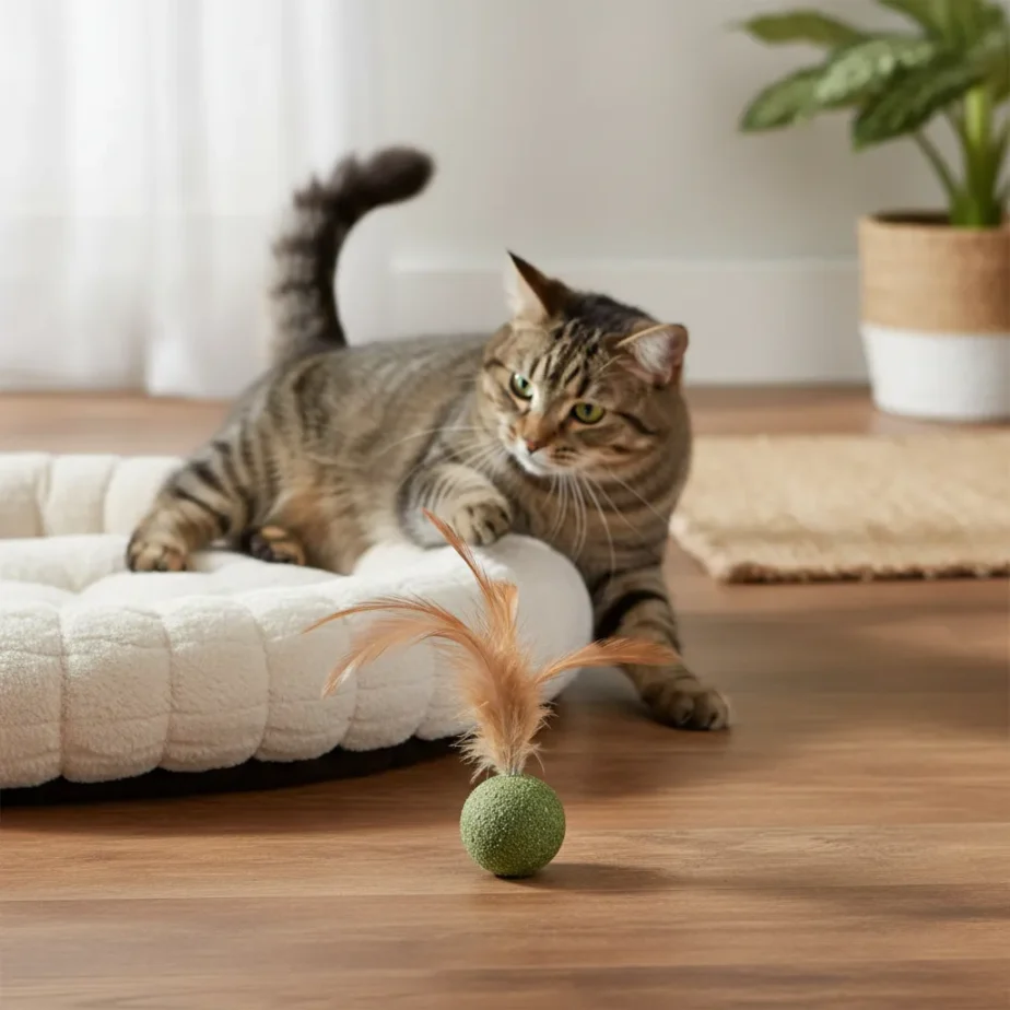 Hierba bola catnip gato
